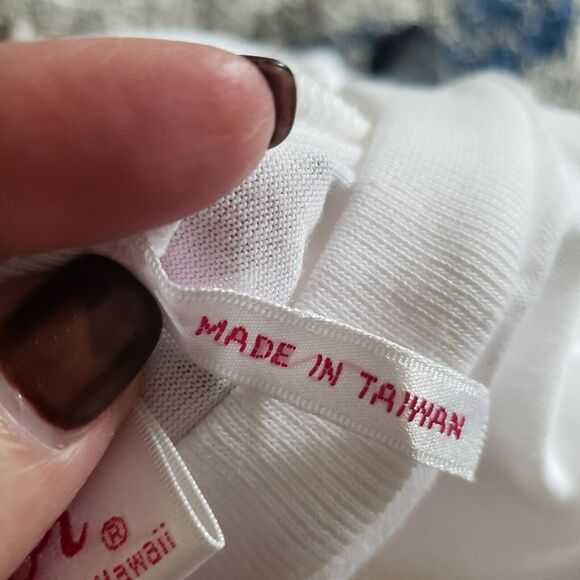 Vintage Hawaiian Flavor Cover Up T Shirt Dress White Floral New With Tags - Picture 8 of 11